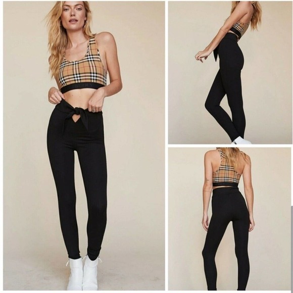 LPA Revolve XL 572 Stretch Tie Waist Leggings Black Pants X-Large - Picture 4 of 16